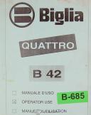 Biglia-Biglia Eurotech Elite Quattroflex 420SLL, E42L 730E 710SLL 730SL-Y Operations Programming Wiring Parts Tooling Manual 1996-420SLL-710SLL-730E-730SL-Y-E42L-05